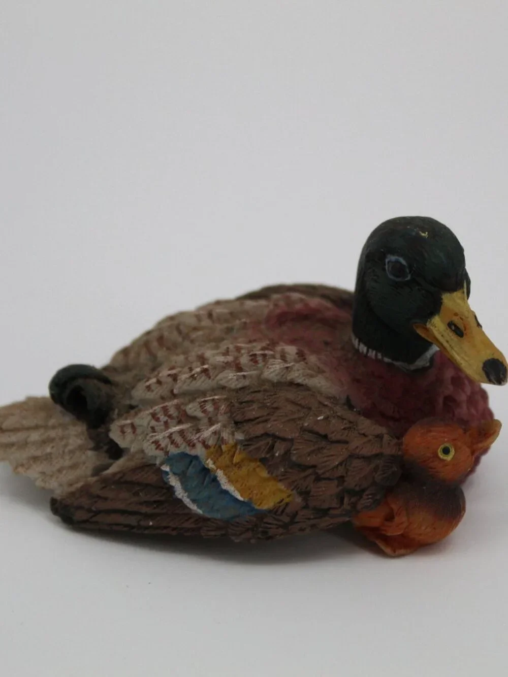Vintage Mallard Duck with Duckling Ceramic Shelf Sitter Rustic Cabin Woodsy